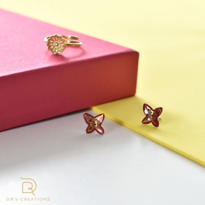 Παιδικά σκουλαρίκια "Butterflies in color"