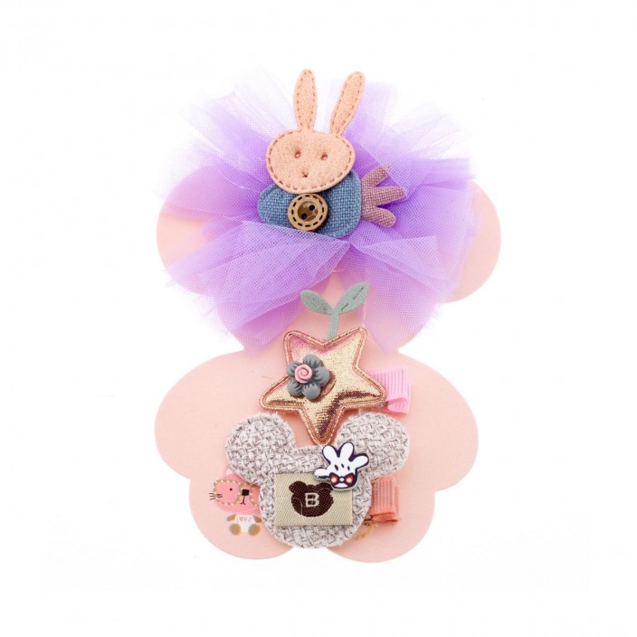 Παιδικό σετ κλιπ μαλλιών Bunny
