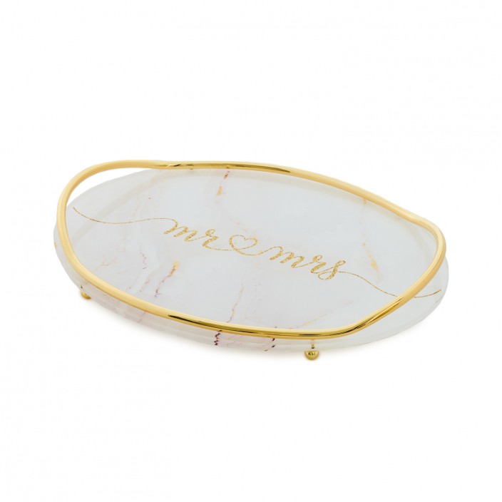 Επάργυρος δίσκος  plexi Mrs & Mrs (2 χρώματα / σχήματα)