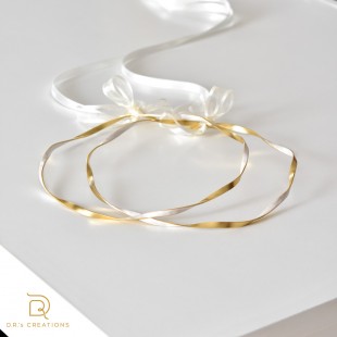 "Waves in enamel" επάργυρα στέφανα γάμου - 5mm